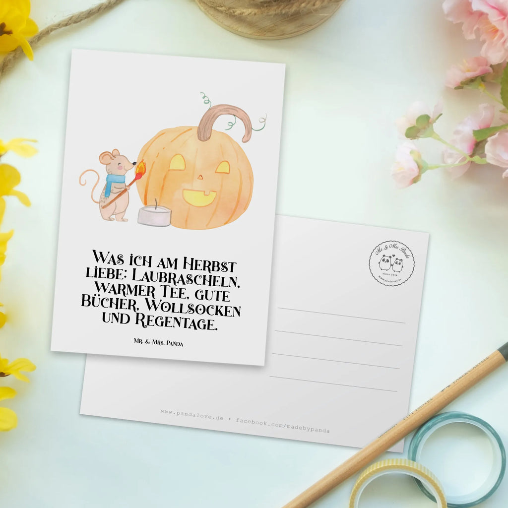 Pocztówka dynia mysz Halloween, dekoracje, Martinssingen, dekoracja, prezenty, dawanie