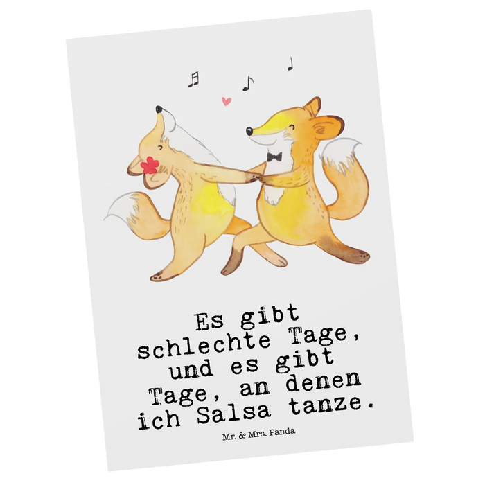 Postcard foxes dancing salsa