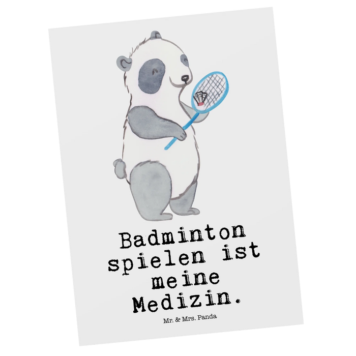 Pocztówka Panda Badminton