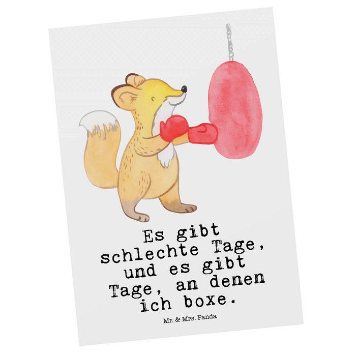 Postcard Fox boxing