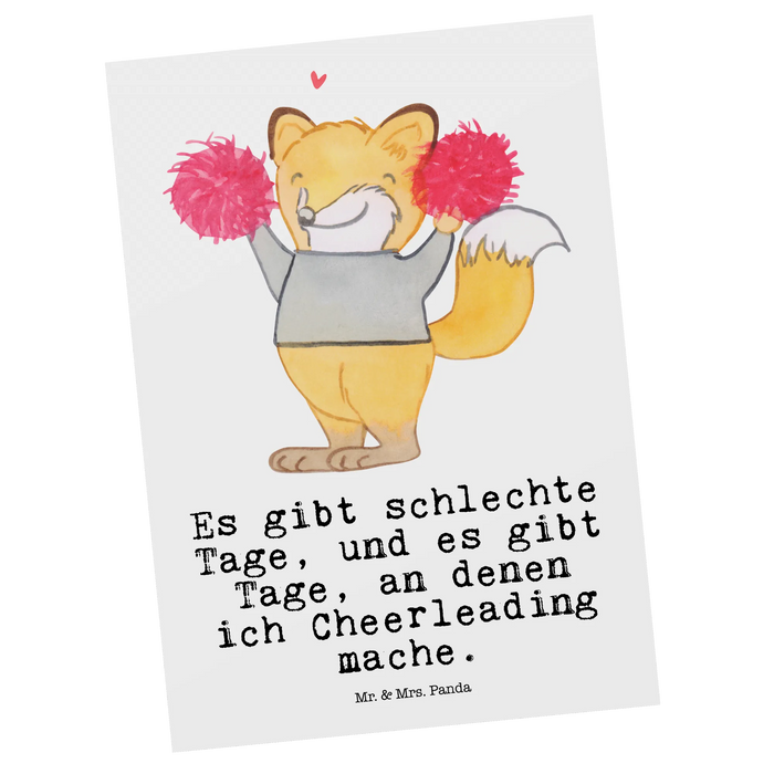Postkarte Fuchs Cheerleader