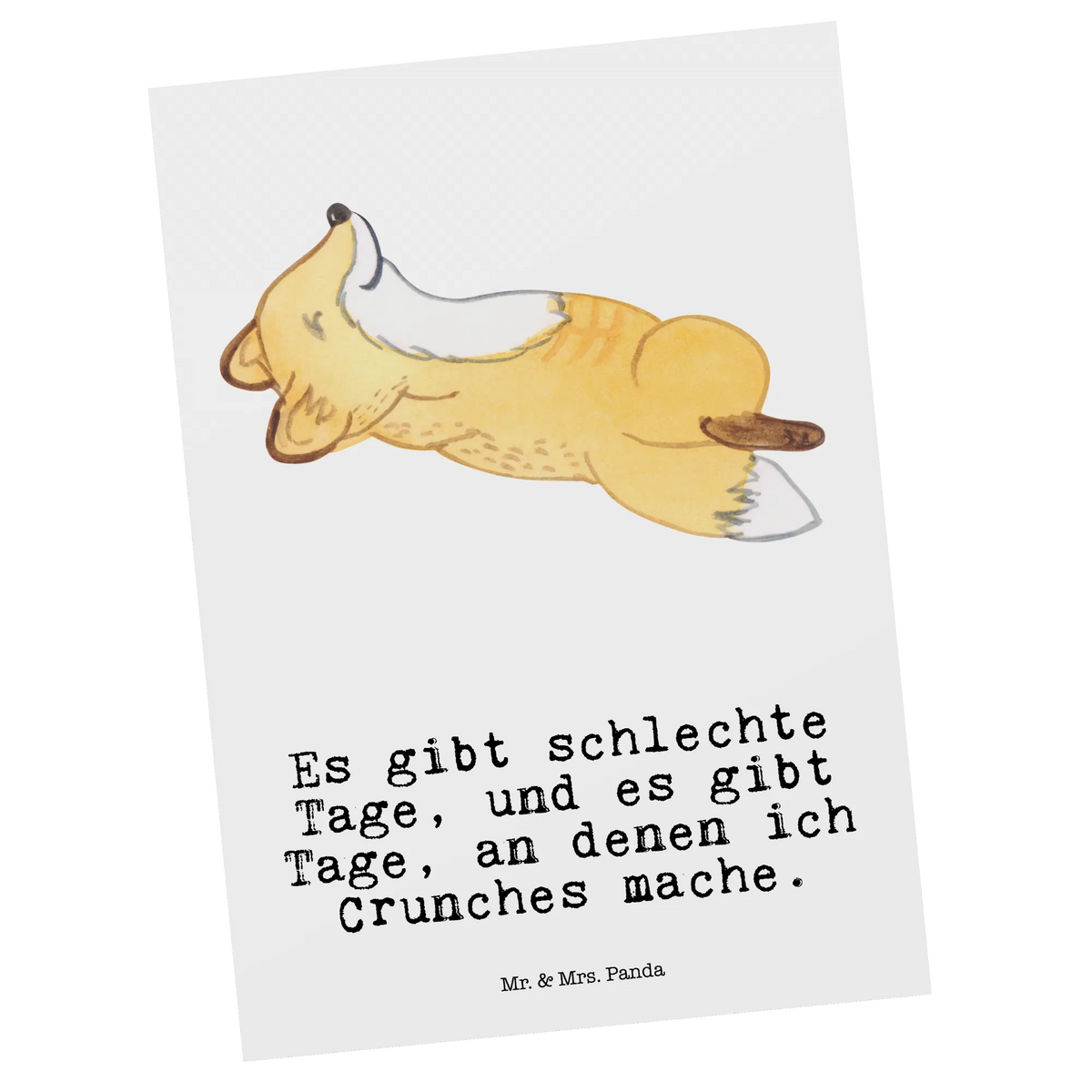 Postcard Fox crunches Gift, giving, thank you, award, profit, athlete