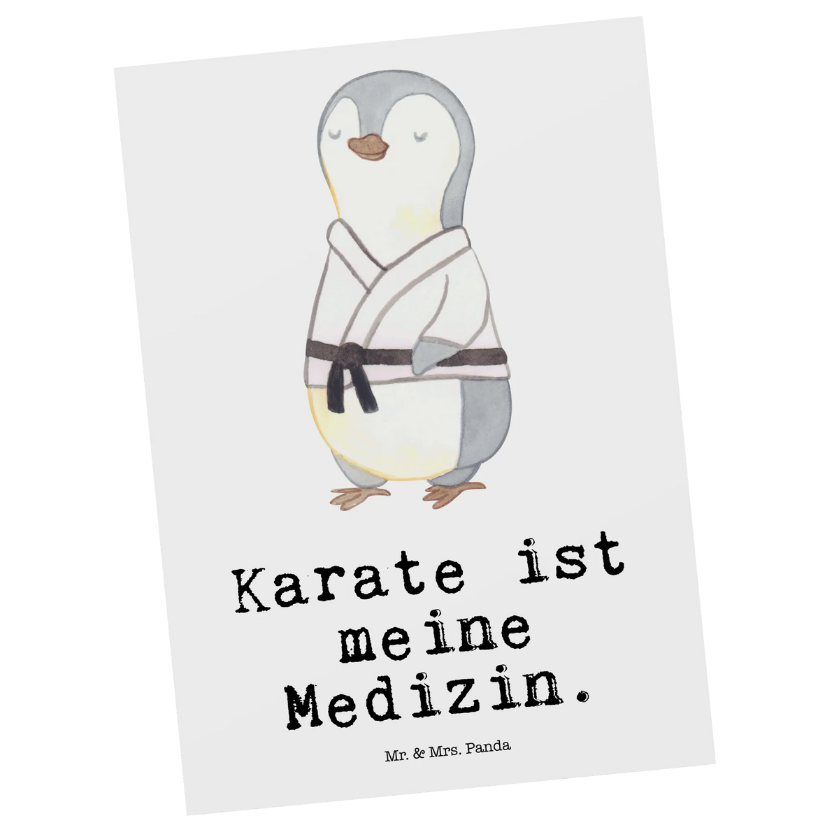 Postkarte Pinguin Karate