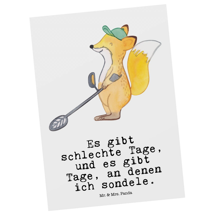 Postkarte Fuchs Metalldetektor