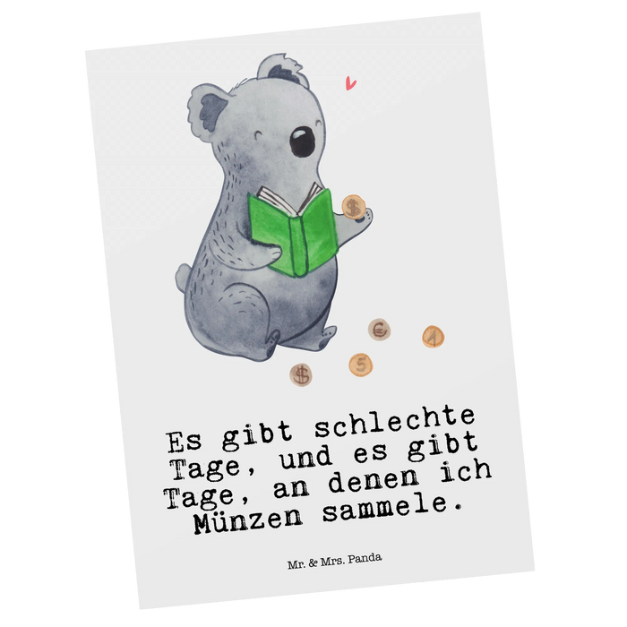 Postkarte Koala Münzen sammeln