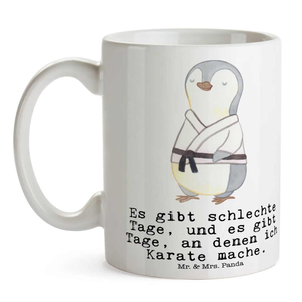 Tasse Pinguin Karate Teetasse, Porzellantasse, Tasse, Tasse mit Motiven, Keramiktasse, Geschenktasse, Tasse mit Zitaten, Kaffeetasse, Bürotasse, Geschenk, Sport, Sportart, Hobby, Schenken, Danke, Dankeschön, Auszeichnung, Gewinn, Sportler, Kampfsportart, Karate Verein, Kampfkunst, Karate, Selbstverteidigung