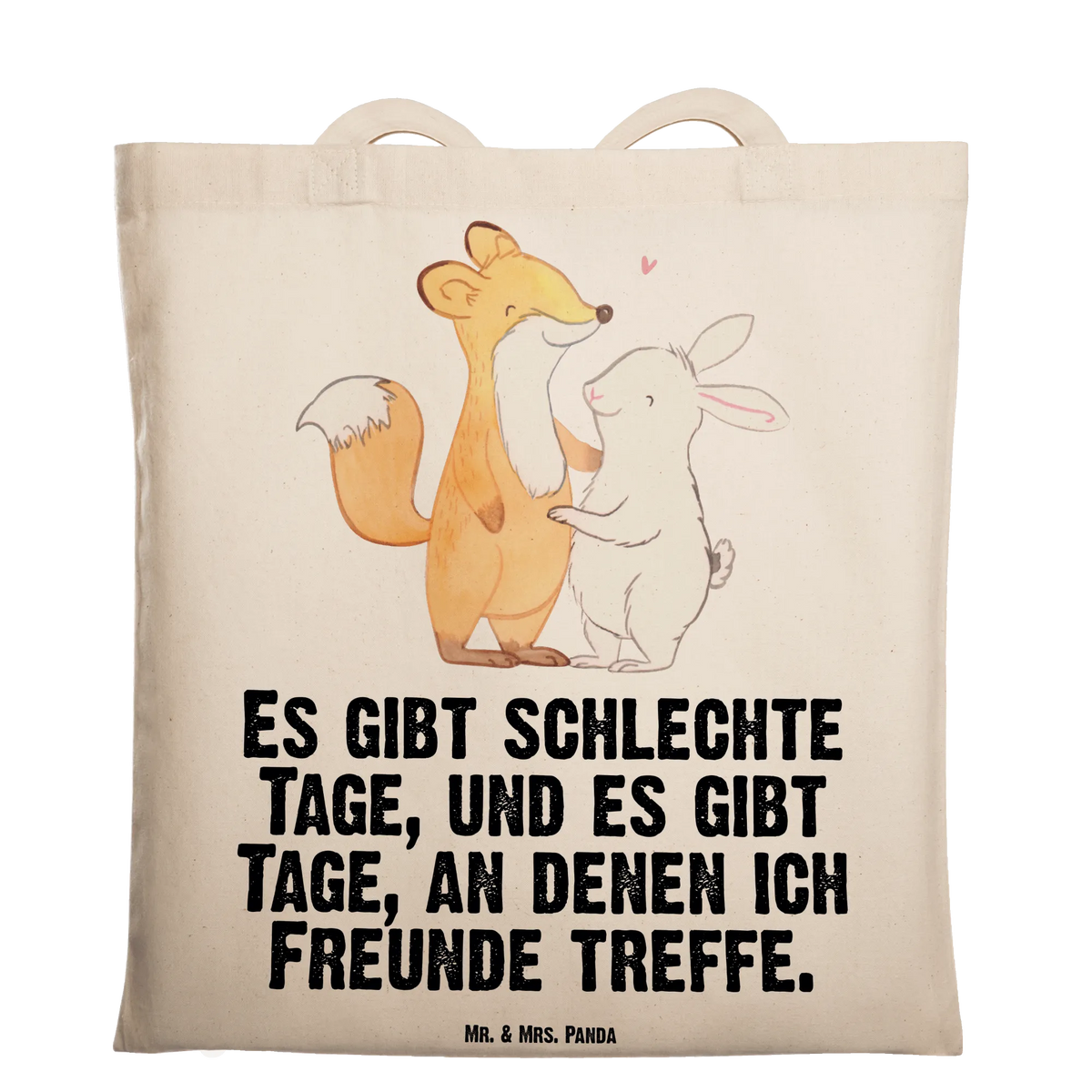 Tote bag fox rabbit meet friends pouch, Carrier bag, cloth bag, bag, shopping bag, shoulder bag, jute bag, cotton bag, shopper, Gift, sport, hobby, giving, thank you, award, profit, athlete, meet friends