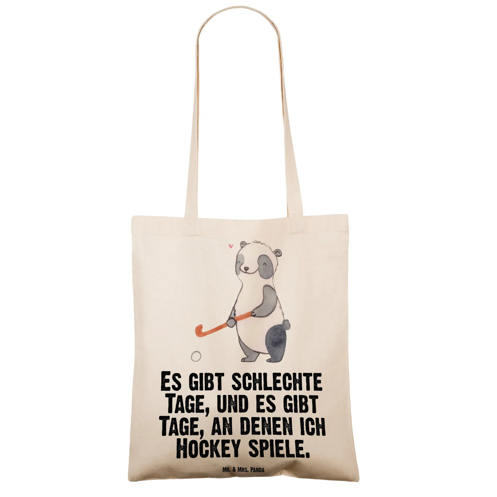 Tote bag panda play hockey jute bag, Carrier bag, shopper, cloth bag, pouch, cotton bag, bag, shoulder bag, shopping bag, Gift, sport, hobby, giving, thank you, award, profit, athlete, field hockey, Play hockey, hockey club, hockey stick