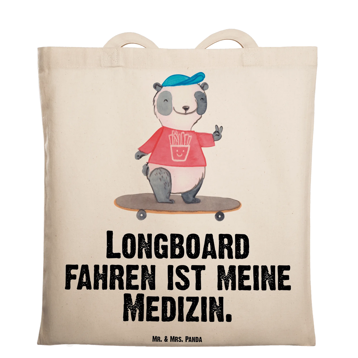 Tragetasche Panda Longboard fahren