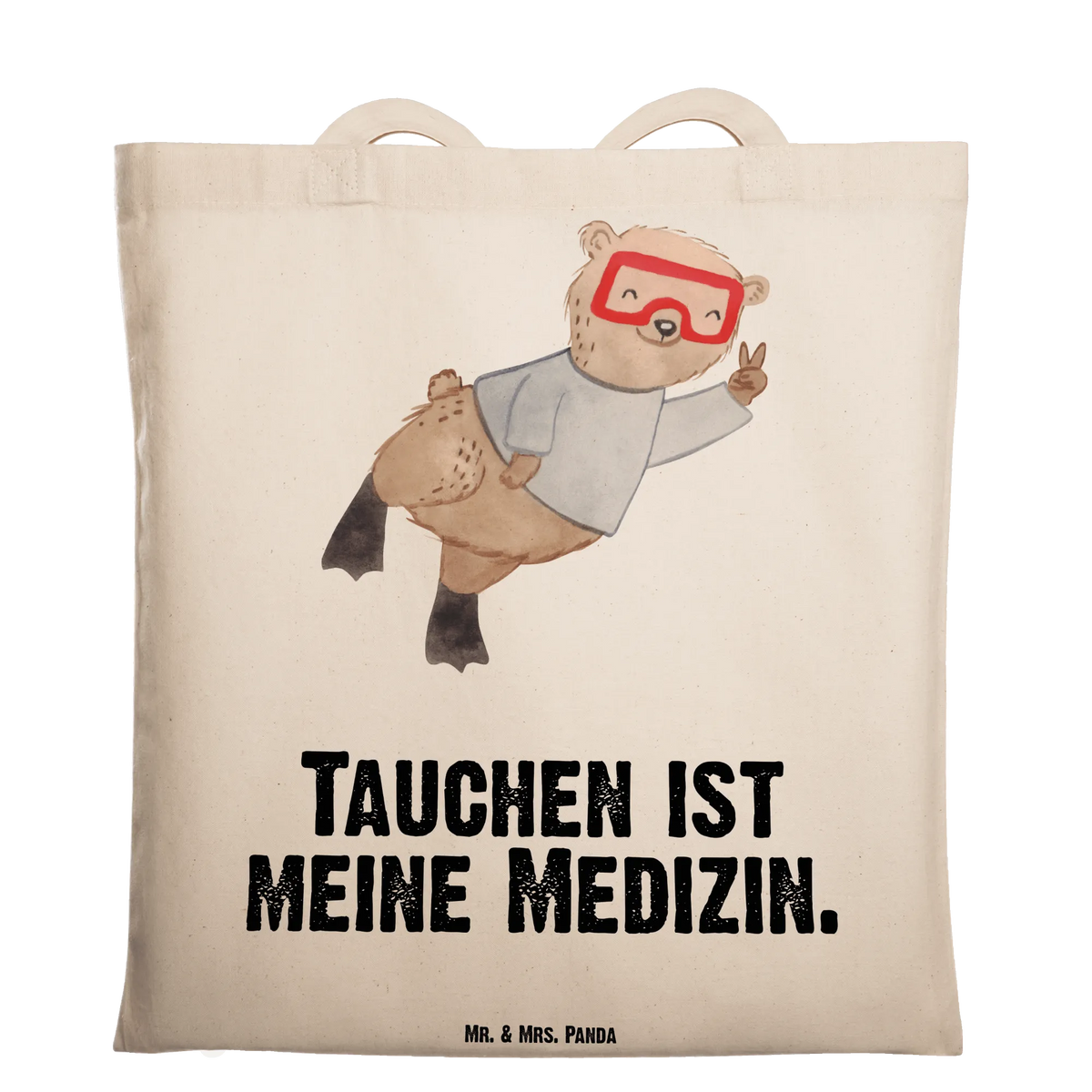 Tote bag bear Dive Gift, giving, thank you, award, profit, athlete, liveaboard, underwater adventure, diving trip, deep sea diving, diving school, snorkeling, scuba diving