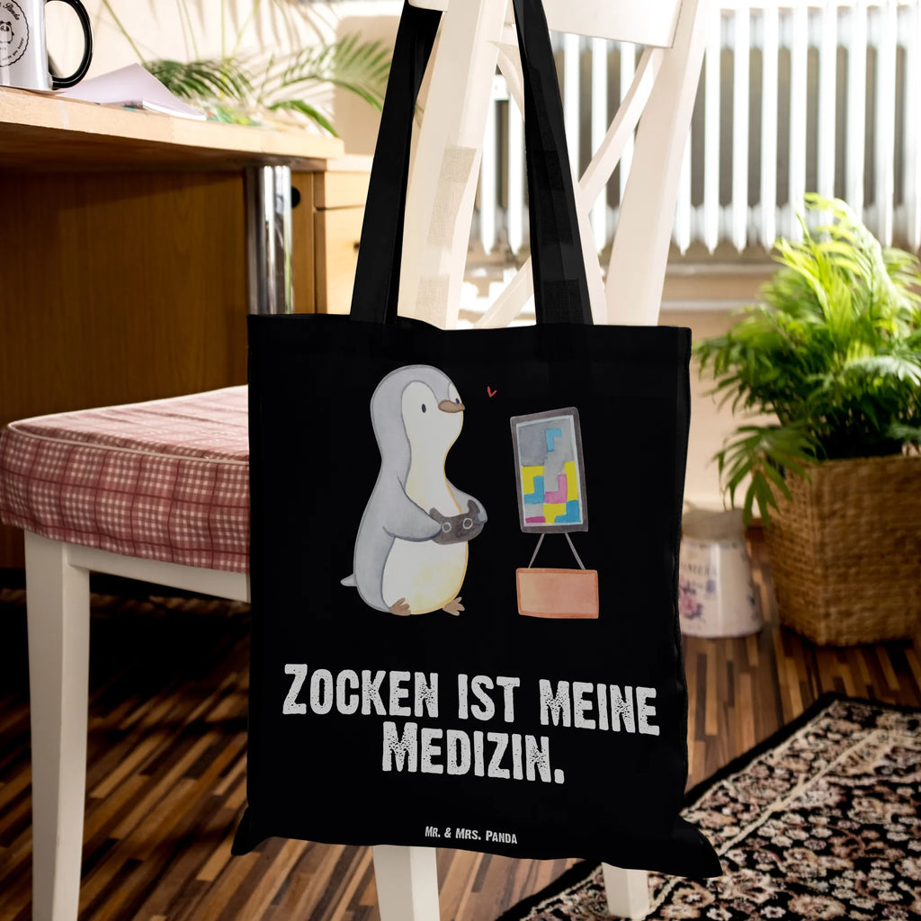 Torba pingwin grać Tasche, Schultertasche, Stofftasche, Jutetasche, Beuteltasche, Shopper, Laptoptasche, Jutebeutel, Stoffbeutel, Tragetasche, Einkaufstasche, Beutel, Badetasche, Einkaufstüte, Umhängetasche, Strandtasche, Geschenk, Sport, Sportart, Hobby, Schenken, Danke, Dankeschön, Auszeichnung, Gewinn, Sportler, Zocken, Videogames, Gaming, Videospiele