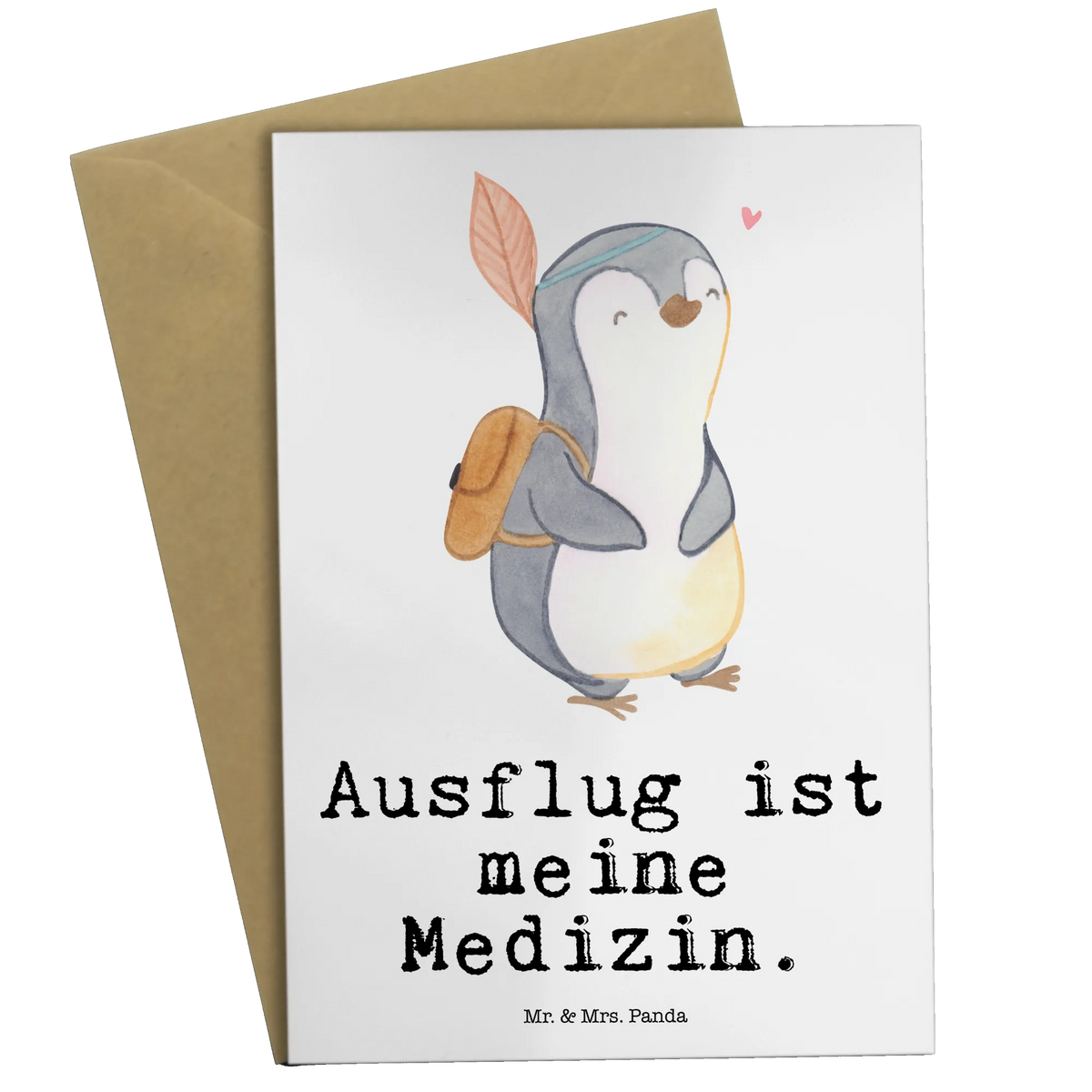 Grußkarte Pinguin Ausflug