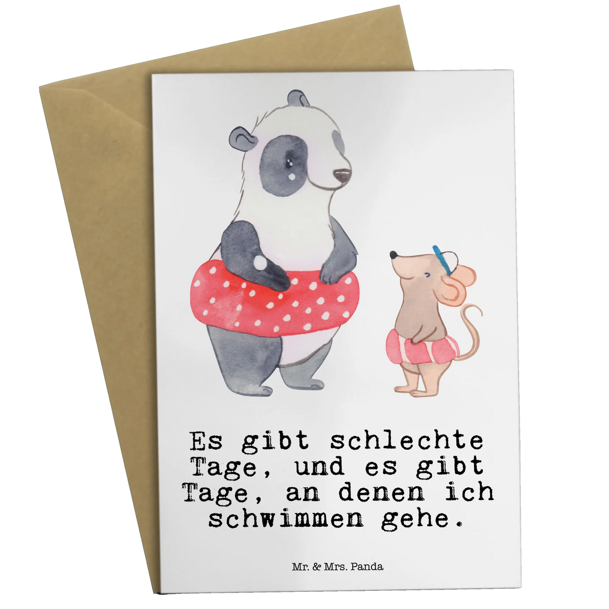 Greetings card otter To swim Gift, giving, thank you, award, profit, athlete, Swimming, water sports, swimming lessons