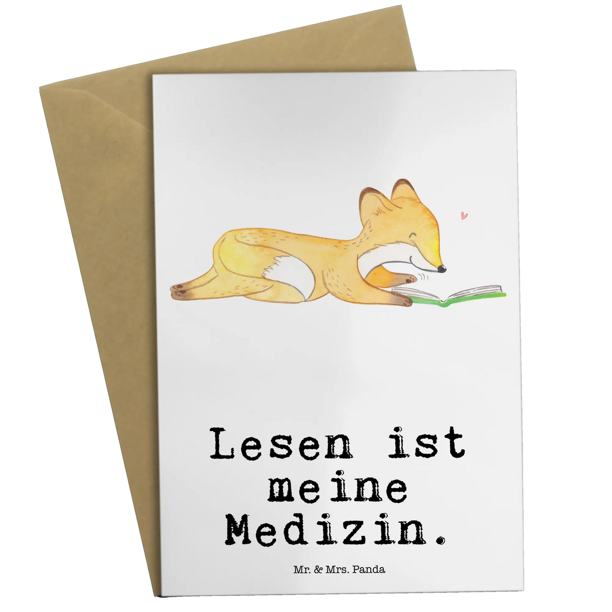 Greetings card Fox To read folding card, birthday card, wedding card, greeting card, invitation card, Gift, sport, hobby, giving, thank you, award, profit, athlete, read, bookworm, read books