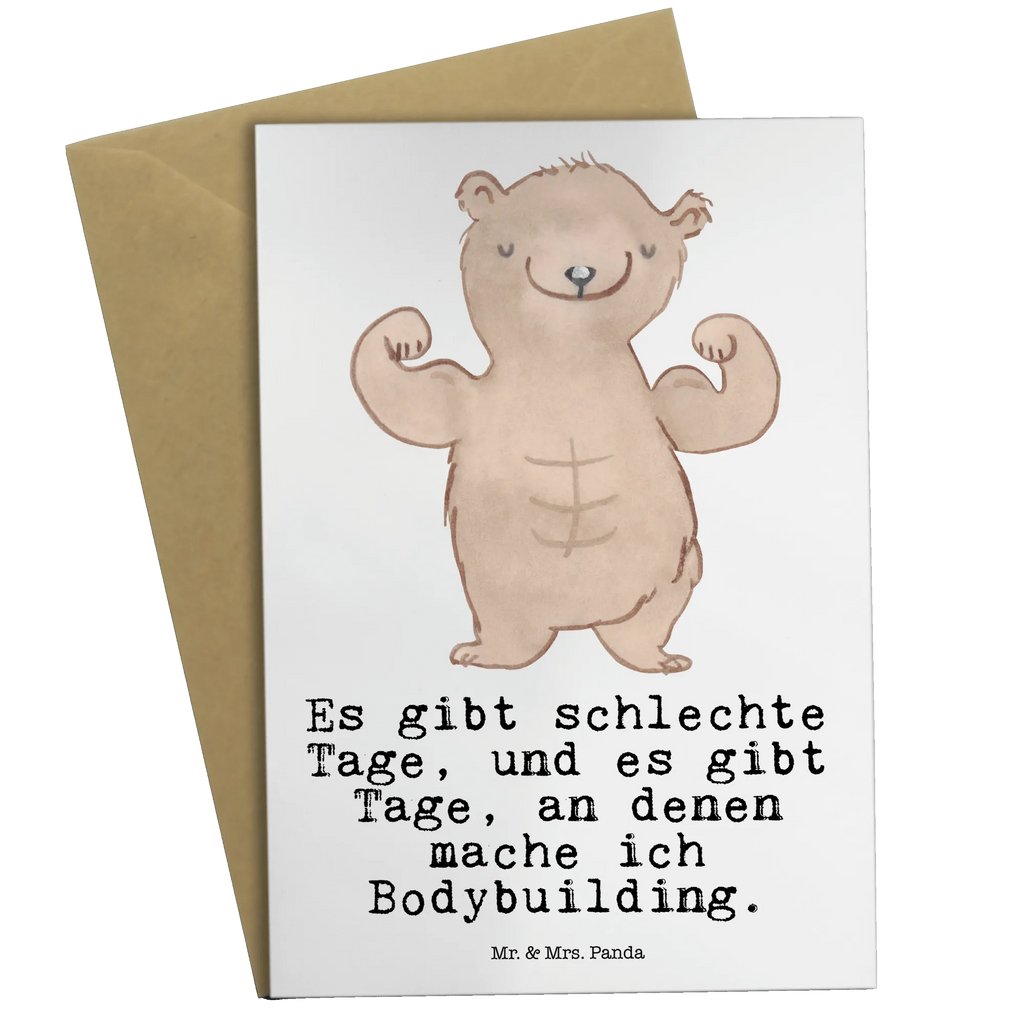Greetings card bear body building greeting card, folding card, wedding card, invitation card, birthday card, Gift, sport, hobby, giving, thank you, award, profit, athlete, body shaping, muscle mass, Bodybuilding, sports, competitive sports