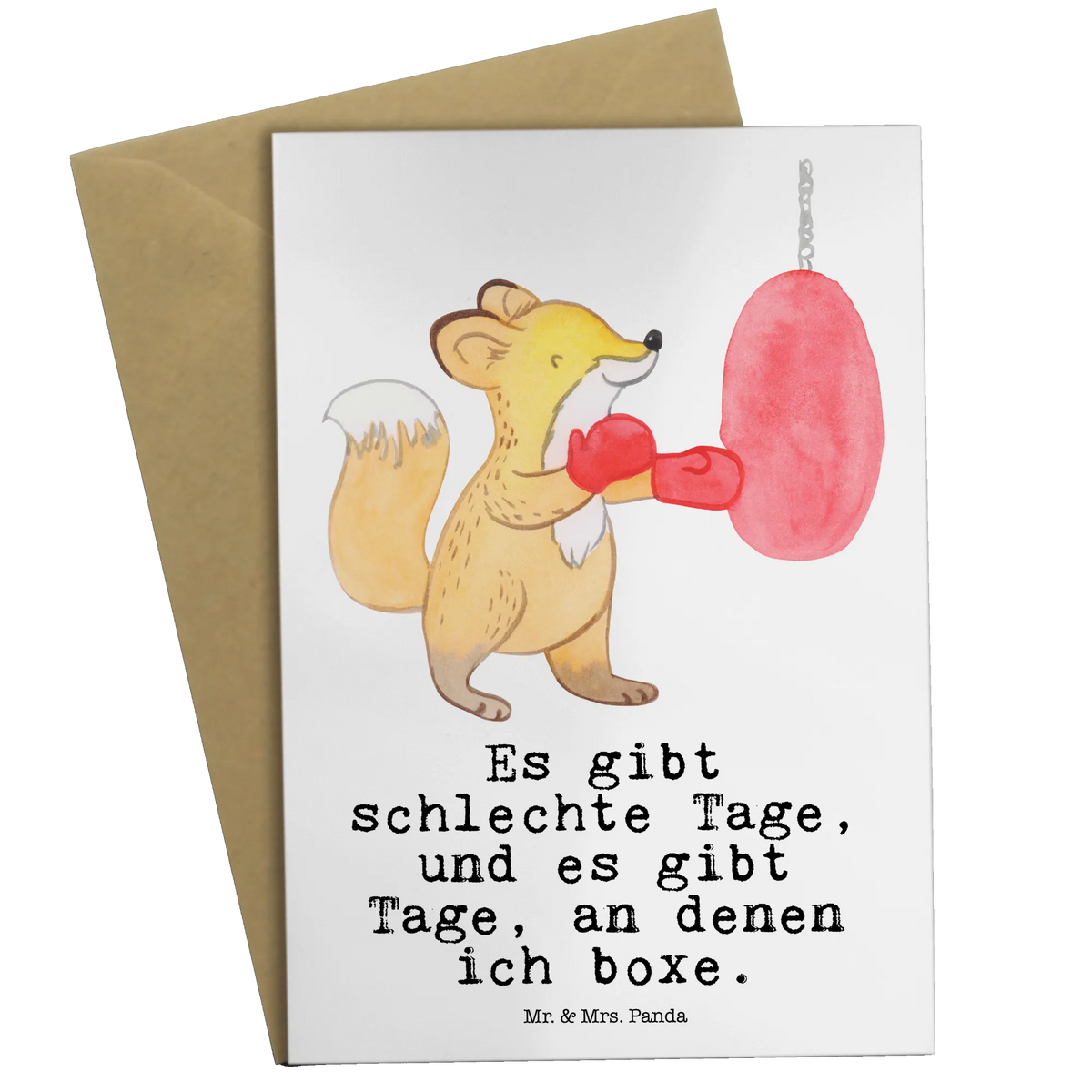 Greetings card Fox boxing Gift, giving, thank you, award, profit, athlete, boxing match, boxing training, boxing