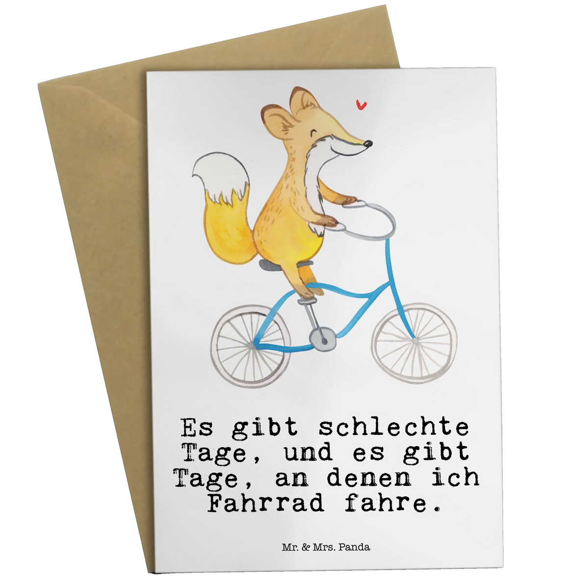 Greetings card Fox cycle folding card, greeting card, wedding card, birthday card, invitation card, Gift, sport, hobby, giving, thank you, award, profit, athlete, cycling, Biking, mountain biking, trekking