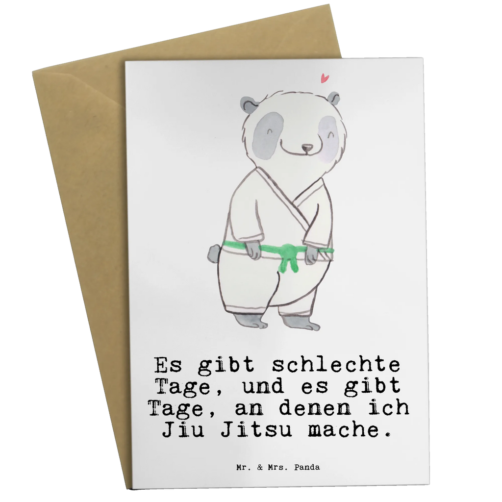 Greetings card panda Jiu Jitsu birthday card, greeting card, invitation card, folding card, wedding card, Gift, sport, hobby, giving, thank you, award, profit, athlete, Jiu Jitsu, Japanese martial art, self defense