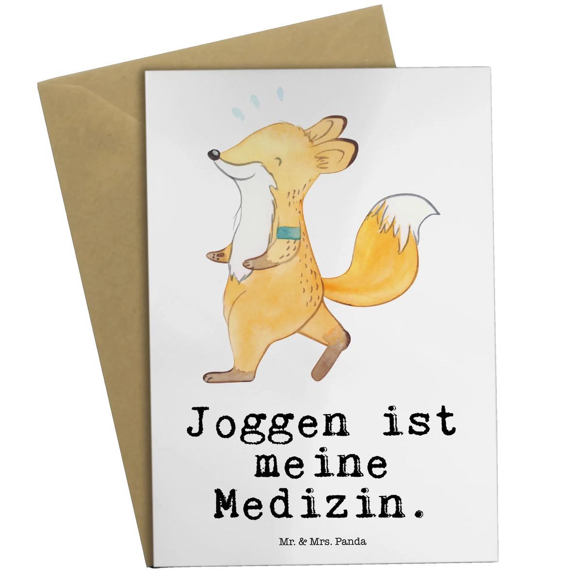 Grußkarte Fuchs Joggen