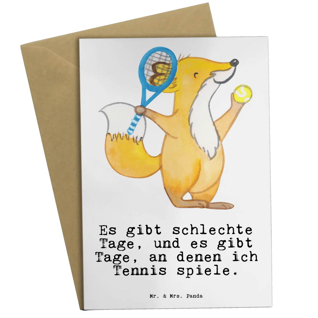 Greetings card Fox play tennis folding card, wedding card, birthday card, greeting card, invitation card, Gift, sport, hobby, giving, thank you, award, profit, athlete, tennis club, ball sport, Playing tennis, tennis tournament