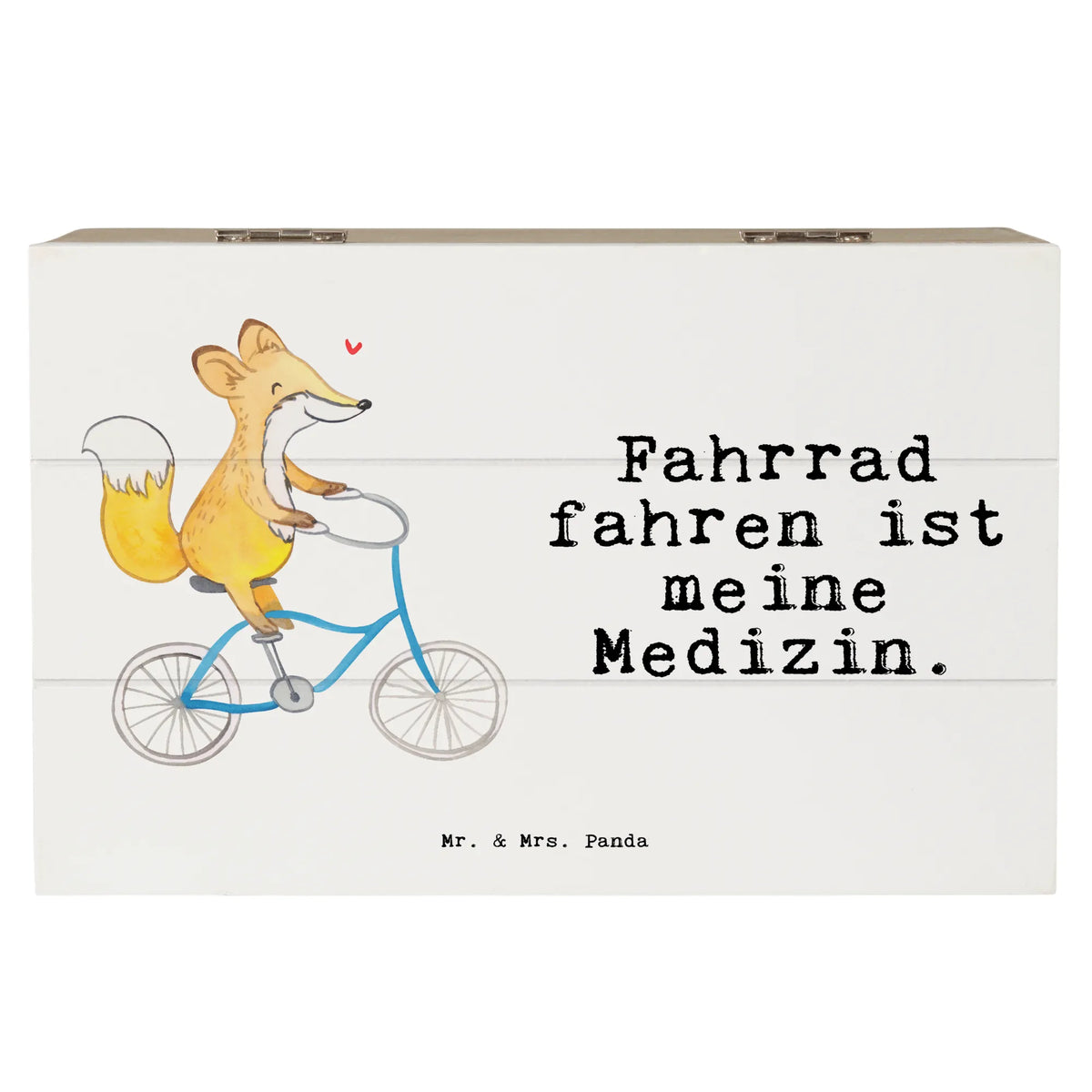 Holzkiste Fuchs Fahrrad fahren