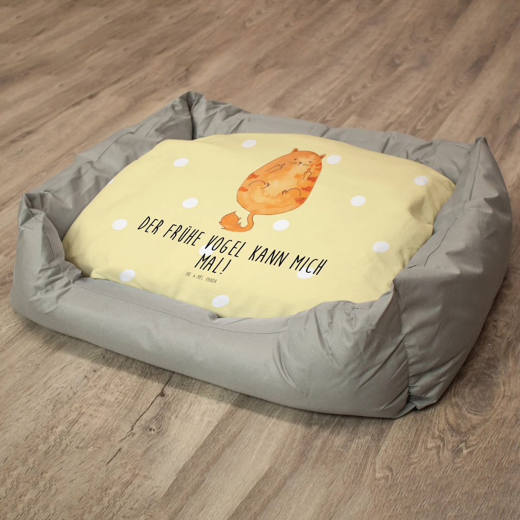 Cat bed Cat Early riser cat, tomcat, kitty, meow, kitten, housecat, mama cat, love cats, cat image, cat fan, cat lover, cat fancier, cat decoration, gift for cat lover, cat owner, funny cats, cat sayings, cat motto, funny cat gifts, fan merchandise, cat stuff, animal lover, early riser, cats, The early bird can kiss my ass, coffee, pussy, morning grumbler
