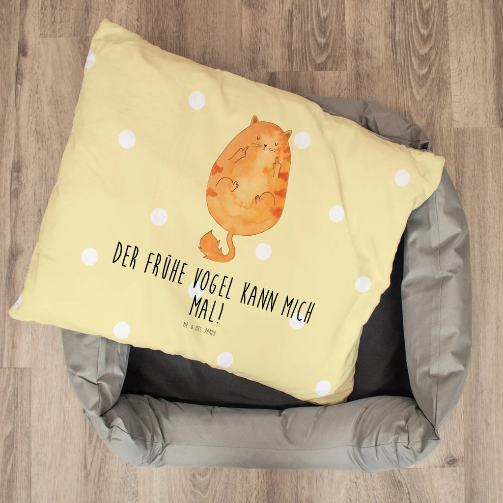 Cat bed Cat Early riser cat, tomcat, kitty, meow, kitten, housecat, mama cat, love cats, cat image, cat fan, cat lover, cat fancier, cat decoration, gift for cat lover, cat owner, funny cats, cat sayings, cat motto, funny cat gifts, fan merchandise, cat stuff, animal lover, early riser, cats, The early bird can kiss my ass, coffee, pussy, morning grumbler