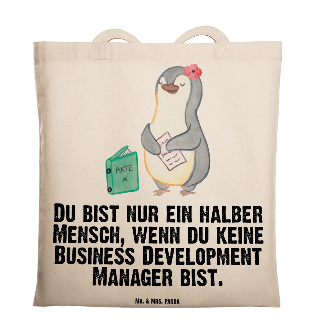 Tragetasche Business Development Manager mit Herz Tragetasche, Beuteltasche, Tasche, Jutetasche, Schultertasche, Stofftasche, Badetasche, Beutel, Jutebeutel, Laptoptasche, Einkaufstasche, Einkaufstüte, Strandtasche, Umhängetasche, Shopper, Stoffbeutel, Beruf, Ausbildung, Jubiläum, Abschied, Rente, Kollege, Kollegin, Geschenk, Schenken, Arbeitskollege, Mitarbeiter, Firma, Danke, Dankeschön
