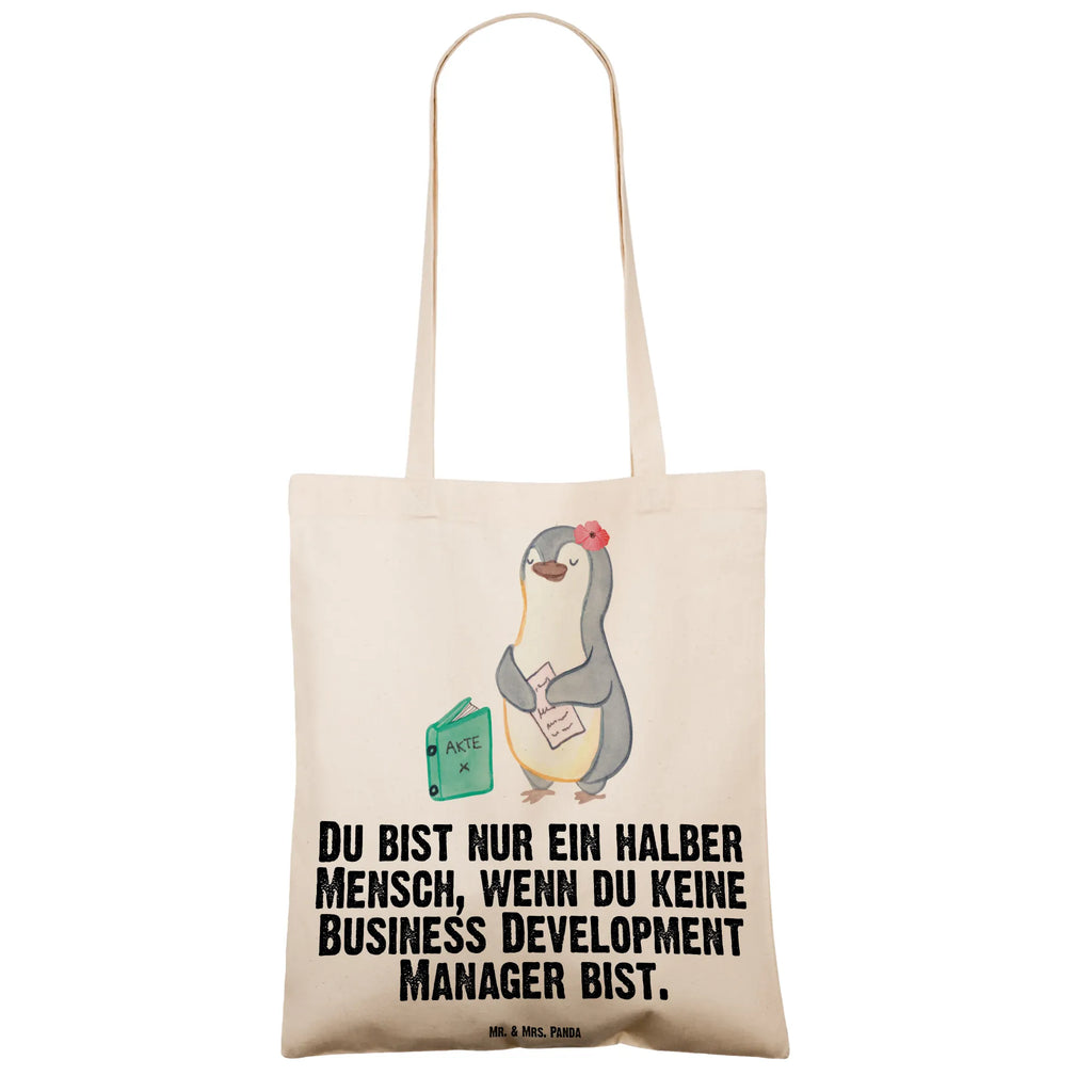 Tragetasche Business Development Manager mit Herz Tragetasche, Beuteltasche, Tasche, Jutetasche, Schultertasche, Stofftasche, Badetasche, Beutel, Jutebeutel, Laptoptasche, Einkaufstasche, Einkaufstüte, Strandtasche, Umhängetasche, Shopper, Stoffbeutel, Beruf, Ausbildung, Jubiläum, Abschied, Rente, Kollege, Kollegin, Geschenk, Schenken, Arbeitskollege, Mitarbeiter, Firma, Danke, Dankeschön