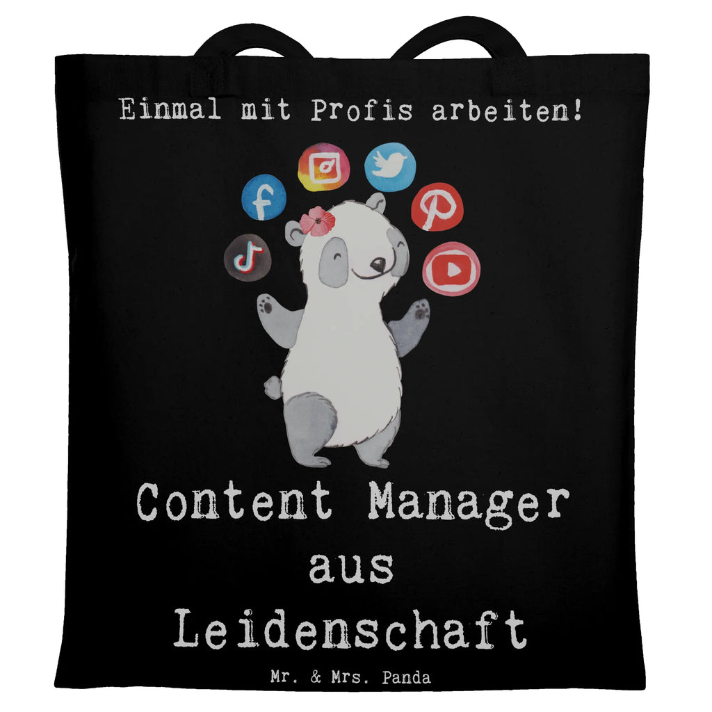 Tragetasche Content Manager aus Leidenschaft Tragetasche, Beutel, Shopper, Einkaufstüte, Badetasche, Einkaufstasche, Tasche, Beuteltasche, Stoffbeutel, Jutebeutel, Strandtasche, Jutetasche, Stofftasche, Umhängetasche, Laptoptasche, Schultertasche, Beruf, Ausbildung, Jubiläum, Abschied, Rente, Kollege, Kollegin, Geschenk, Schenken, Arbeitskollege, Mitarbeiter, Firma, Danke, Dankeschön