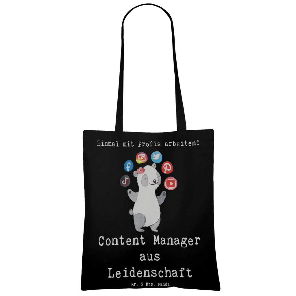 Tragetasche Content Manager aus Leidenschaft Tragetasche, Beutel, Shopper, Einkaufstüte, Badetasche, Einkaufstasche, Tasche, Beuteltasche, Stoffbeutel, Jutebeutel, Strandtasche, Jutetasche, Stofftasche, Umhängetasche, Laptoptasche, Schultertasche, Beruf, Ausbildung, Jubiläum, Abschied, Rente, Kollege, Kollegin, Geschenk, Schenken, Arbeitskollege, Mitarbeiter, Firma, Danke, Dankeschön