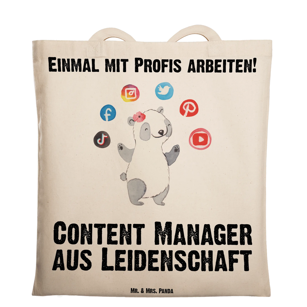 Tragetasche Content Manager aus Leidenschaft Tragetasche, Beutel, Shopper, Einkaufstüte, Badetasche, Einkaufstasche, Tasche, Beuteltasche, Stoffbeutel, Jutebeutel, Strandtasche, Jutetasche, Stofftasche, Umhängetasche, Laptoptasche, Schultertasche, Beruf, Ausbildung, Jubiläum, Abschied, Rente, Kollege, Kollegin, Geschenk, Schenken, Arbeitskollege, Mitarbeiter, Firma, Danke, Dankeschön