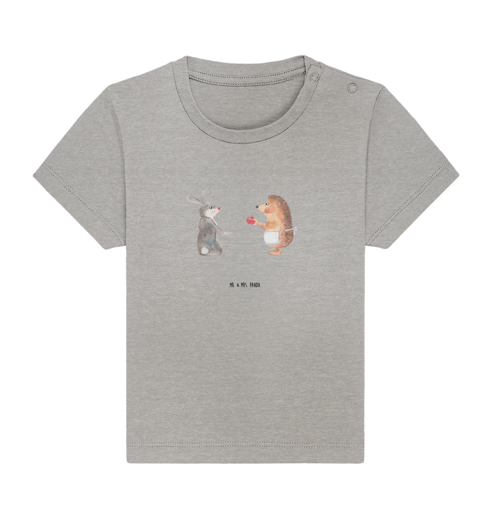 Organic Baby Shirt Hase Igel Baby T-Shirt, Jungen Baby T-Shirt, Mädchen Baby T-Shirt, Shirt, Tiermotive, Gute Laune, lustige Sprüche, Tiere, Igel und Hase, Igel, Hase, Liebe Spruch, Liebeskummer Geschenk, Herzschmerz, Trösten, Trennungsschmerz, Spruch romantisch