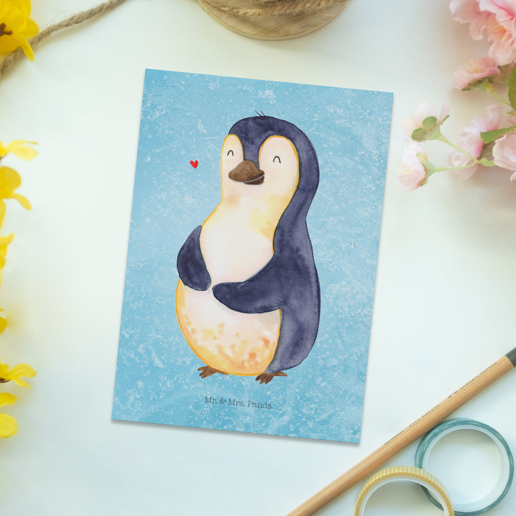 Postkarte Pinguin Diät Geschenkkarte, Grußkarte, Karte, Einladung, Ansichtskarte, Geburtstagskarte, Einladungskarte, Dankeskarte, Pinguin, Pinguine, Diät, Abnehmen, Abspecken, Gewicht, Motivation, Selbstliebe, Körperliebe, Selbstrespekt