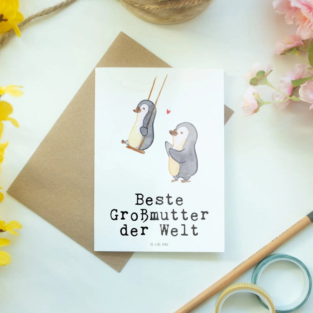 Greetings card penguin Best grandmother in the world invitation card, wedding card, greeting card, folding card, birthday card, for, thank you, gift, giving, birthday, birthday present, gift idea, souvenir, make you happy, gift tip, become grandma, grandma, Grandmother, grandparents