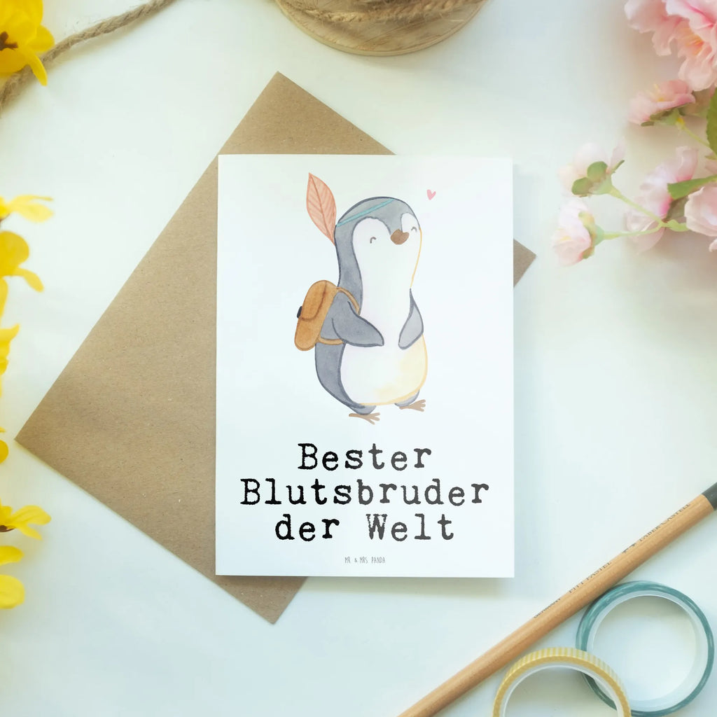 Greetings card penguin Best blood brother in the world Ansichtskarten, Einladungskarte, Klappkarte, Grußkarte, Glückwunschkarte, Geburtstagskarte, Karte, Hochzeitskarte, für, Dankeschön, Geschenk, Schenken, Geburtstag, Geburtstagsgeschenk, Geschenkidee, Danke, Bedanken, Mitbringsel, Freude machen, Geschenktipp, Blutsgeschwister, Sido, Bester, Brüder, Geschwister, Freund, Blutsbruder, Bruderherz, Familie, Kleinigkeit, Brother