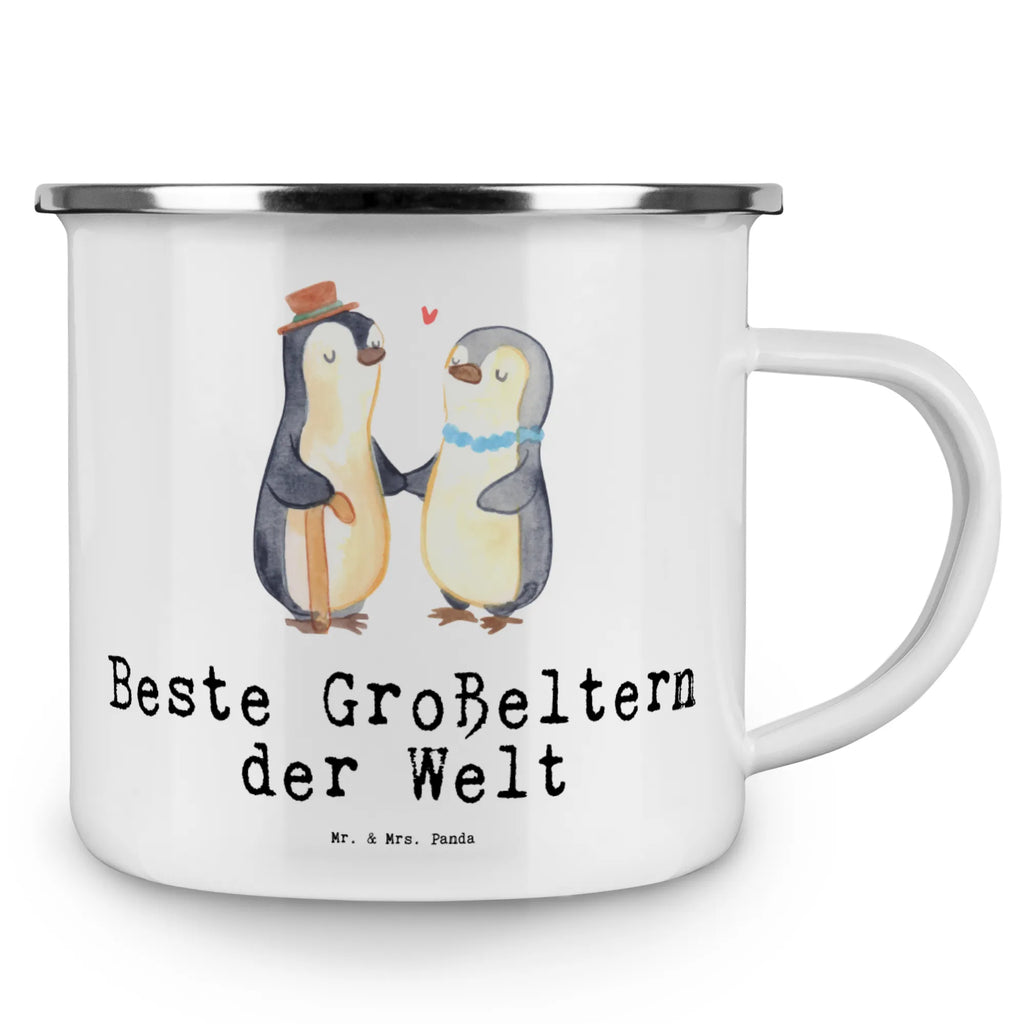 Kempingowy kubek emaliowany pingwin Najlepsi dziadkowie na świecie dla, Dziękuję, Prezent, Wręczyć, Urodziny, Prezent urodzinowy, Pomysł na prezent, Podziękować, Upominek, Sprawić radość, Tip na prezent