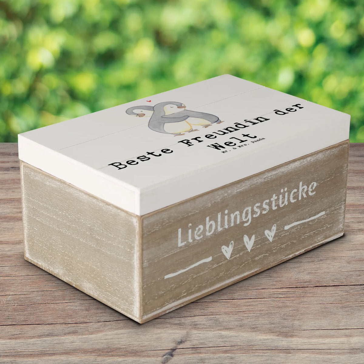 Wooden chest penguin Best girlfriend in the world thank you, gift idea, gift tip, make you happy, birthday present, gift, for, giving, birthday, friendship. Dearest, best, Girlfriend, girlfriends, saying, wife, best friend, anniversary