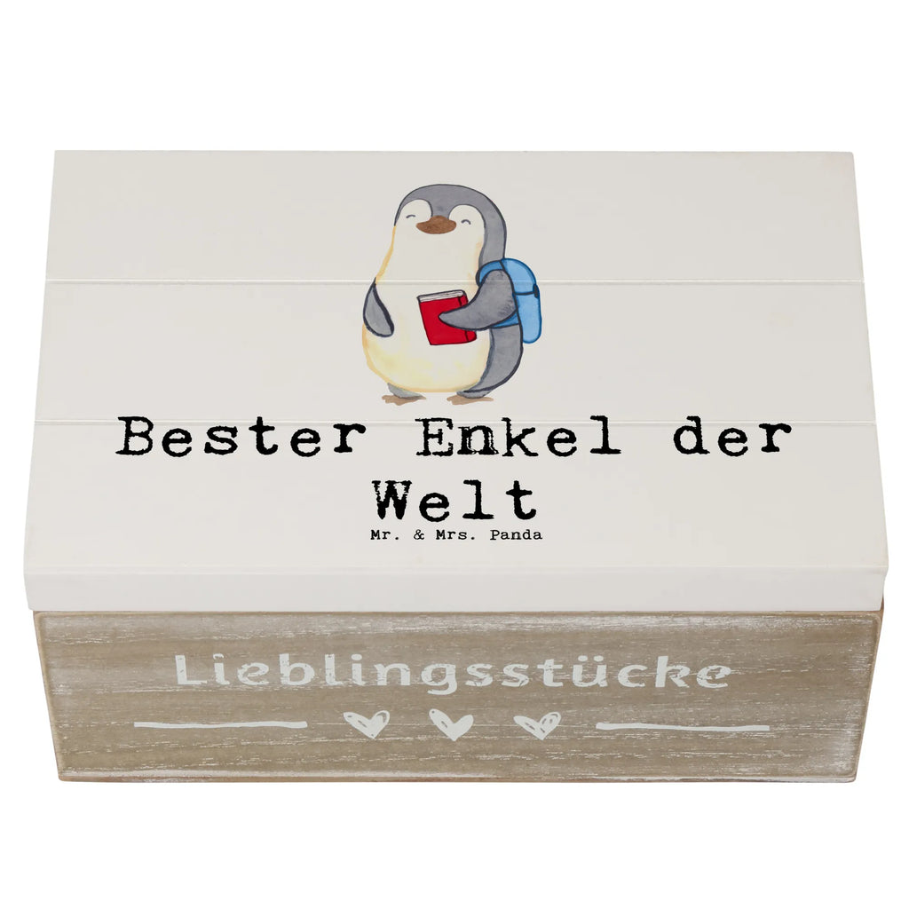 Holzkiste Pinguin Bester Enkel der Welt Erinnerungskiste, Kiste, Truhe, Dekokiste, Schatzkiste, Geschenkbox, XXL, Erinnerungsbox, Geschenkdose, Schatulle, Holzkiste, Aufbewahrungsbox, für, Dankeschön, Geschenk, Schenken, Geburtstag, Geburtstagsgeschenk, Geschenkidee, Danke, Bedanken, Mitbringsel, Freude machen, Geschenktipp, Kind von Tochter, Enkelkind, Großsohn, Kind von Sohn, Opa, Enkelsohn, Oma, Enkel, Taufe