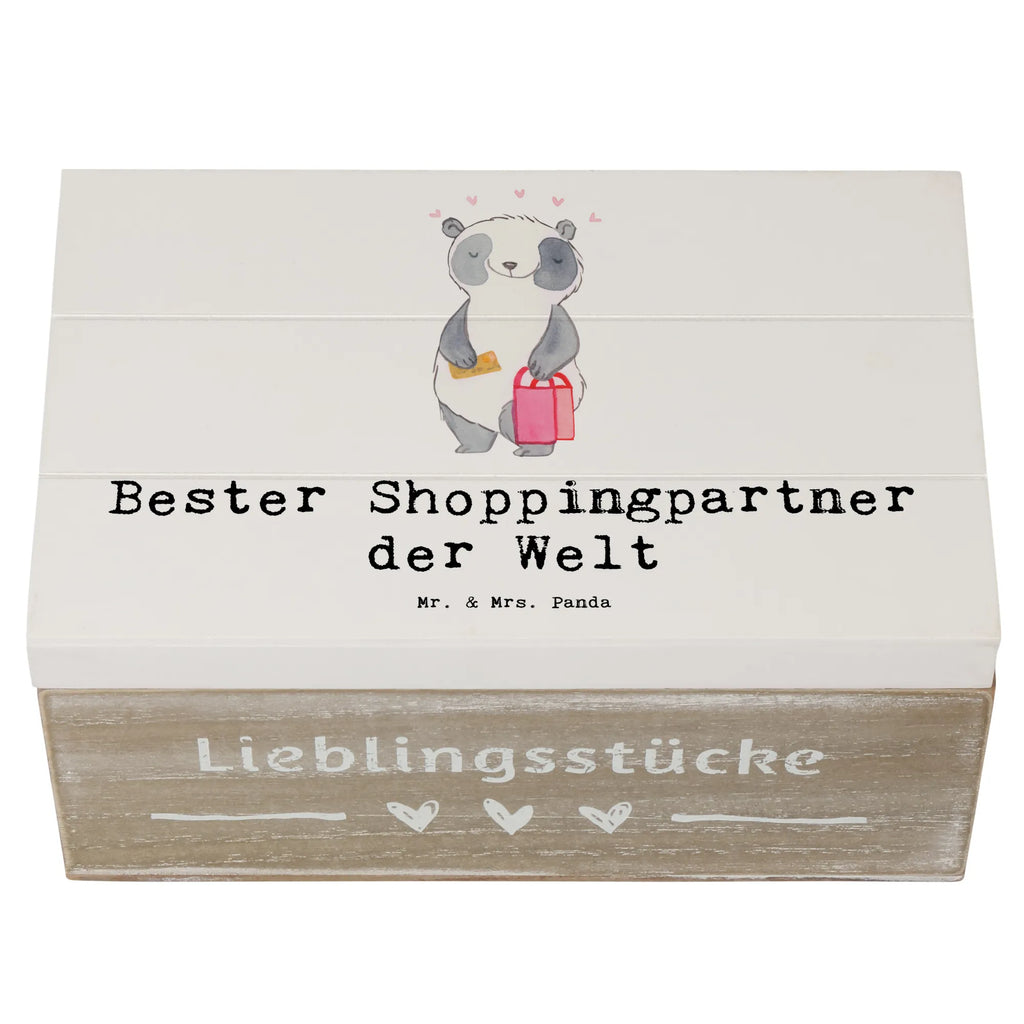Holzkiste Panda Bester Shoppingpartner der Welt Aufbewahrungsbox, XXL, Erinnerungsbox, Schatulle, Erinnerungskiste, Kiste, Dekokiste, Holzkiste, Schatzkiste, Truhe, Geschenkdose, Geschenkbox, für, Dankeschön, Geschenk, Schenken, Geburtstag, Geburtstagsgeschenk, Geschenkidee, Danke, Bedanken, Mitbringsel, Freude machen, Geschenktipp, bff, Freundin, Shopping, Queen, Freund, Einkaufen, Shoppen, Shopping-Queen, Shoppingpartner, Begleitung, Partner, Bester