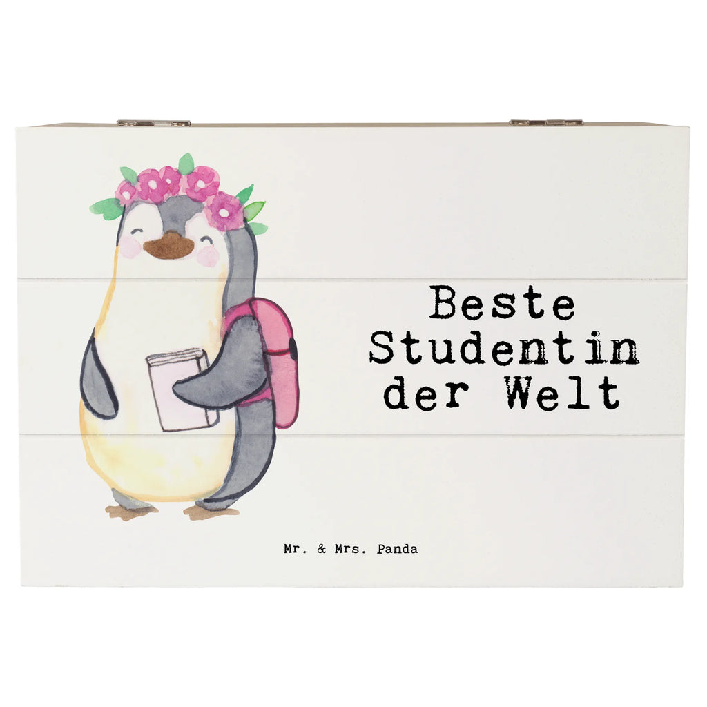 Holzkiste Pinguin Beste Studentin der Welt Kiste, Aufbewahrungsbox, Dekokiste, Schatulle, Schatzkiste, Erinnerungsbox, Erinnerungskiste, Geschenkdose, Holzkiste, Geschenkbox, Truhe, XXL, für, Dankeschön, Geschenk, Schenken, Geburtstag, Geburtstagsgeschenk, Geschenkidee, Danke, Bedanken, Mitbringsel, Freude machen, Geschenktipp, Abschluss, Studium, Tochter, Hochschule, Alumni, Studenten, Uni, Universität, witzig, Studienabschluss, Studentin, Spaß, Musterschülerin, lustig