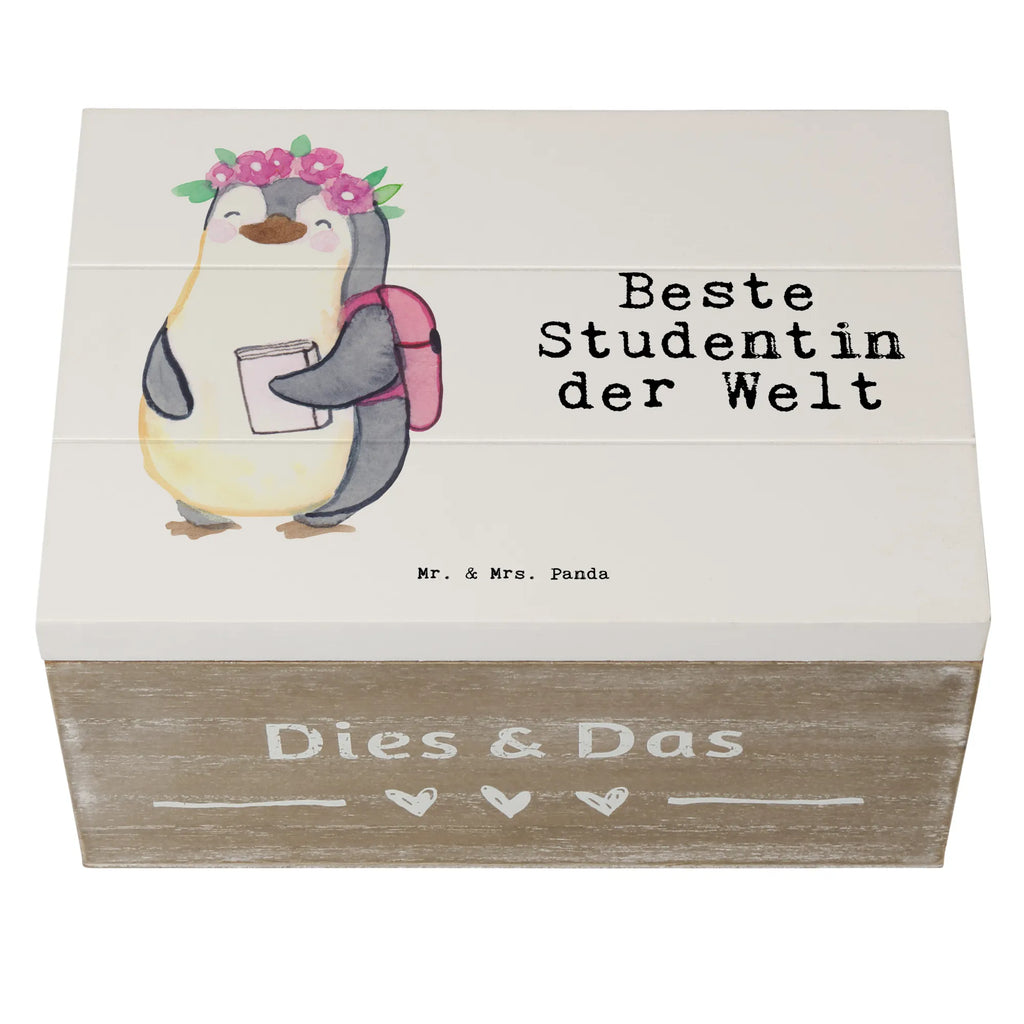 Holzkiste Pinguin Beste Studentin der Welt Kiste, Aufbewahrungsbox, Dekokiste, Schatulle, Schatzkiste, Erinnerungsbox, Erinnerungskiste, Geschenkdose, Holzkiste, Geschenkbox, Truhe, XXL, für, Dankeschön, Geschenk, Schenken, Geburtstag, Geburtstagsgeschenk, Geschenkidee, Danke, Bedanken, Mitbringsel, Freude machen, Geschenktipp, Abschluss, Studium, Tochter, Hochschule, Alumni, Studenten, Uni, Universität, witzig, Studienabschluss, Studentin, Spaß, Musterschülerin, lustig