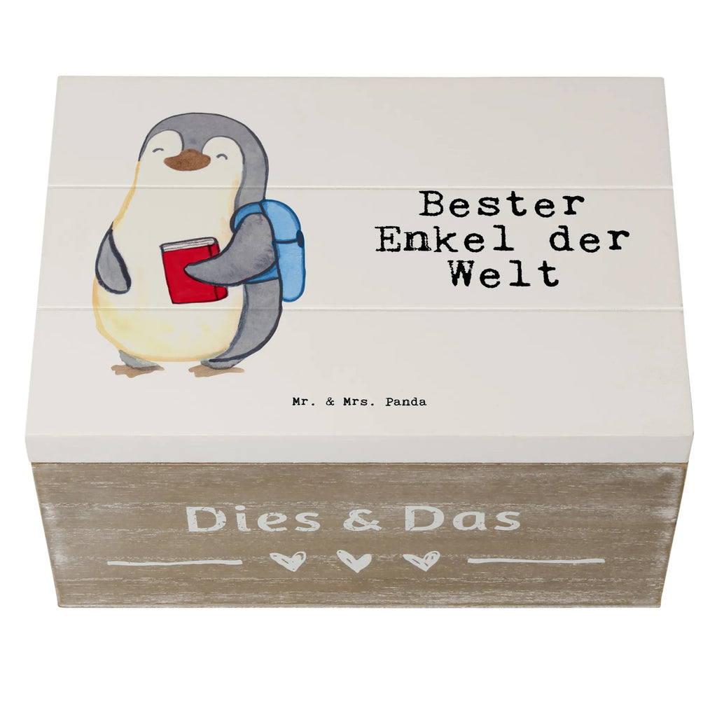 Holzkiste Pinguin Bester Enkel der Welt Erinnerungskiste, Kiste, Truhe, Dekokiste, Schatzkiste, Geschenkbox, XXL, Erinnerungsbox, Geschenkdose, Schatulle, Holzkiste, Aufbewahrungsbox, für, Dankeschön, Geschenk, Schenken, Geburtstag, Geburtstagsgeschenk, Geschenkidee, Danke, Bedanken, Mitbringsel, Freude machen, Geschenktipp, Kind von Tochter, Enkelkind, Großsohn, Kind von Sohn, Opa, Enkelsohn, Oma, Enkel, Taufe
