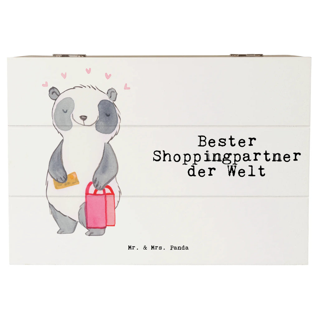 Holzkiste Panda Bester Shoppingpartner der Welt Aufbewahrungsbox, XXL, Erinnerungsbox, Schatulle, Erinnerungskiste, Kiste, Dekokiste, Holzkiste, Schatzkiste, Truhe, Geschenkdose, Geschenkbox, für, Dankeschön, Geschenk, Schenken, Geburtstag, Geburtstagsgeschenk, Geschenkidee, Danke, Bedanken, Mitbringsel, Freude machen, Geschenktipp, bff, Freundin, Shopping, Queen, Freund, Einkaufen, Shoppen, Shopping-Queen, Shoppingpartner, Begleitung, Partner, Bester