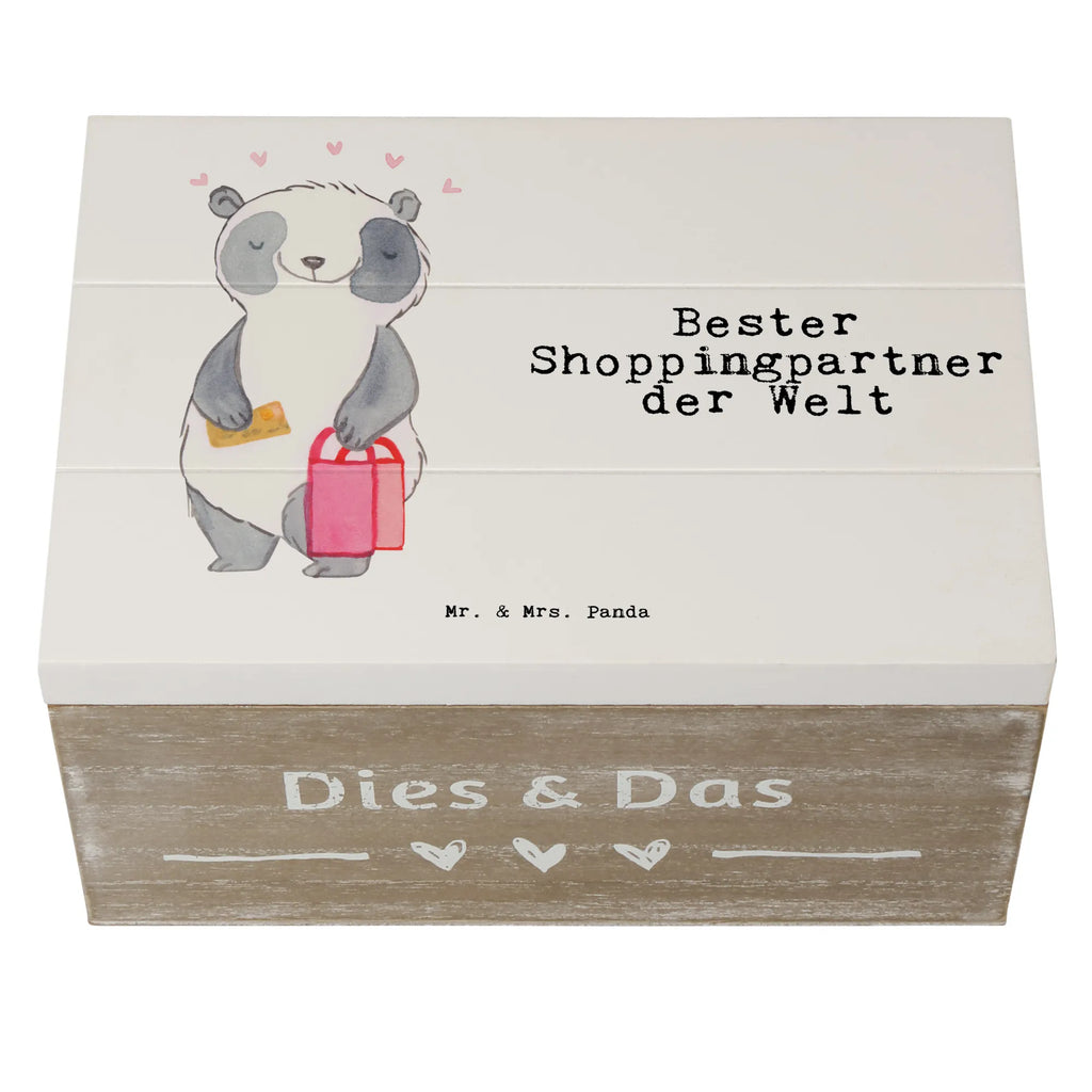 Holzkiste Panda Bester Shoppingpartner der Welt Aufbewahrungsbox, XXL, Erinnerungsbox, Schatulle, Erinnerungskiste, Kiste, Dekokiste, Holzkiste, Schatzkiste, Truhe, Geschenkdose, Geschenkbox, für, Dankeschön, Geschenk, Schenken, Geburtstag, Geburtstagsgeschenk, Geschenkidee, Danke, Bedanken, Mitbringsel, Freude machen, Geschenktipp, bff, Freundin, Shopping, Queen, Freund, Einkaufen, Shoppen, Shopping-Queen, Shoppingpartner, Begleitung, Partner, Bester