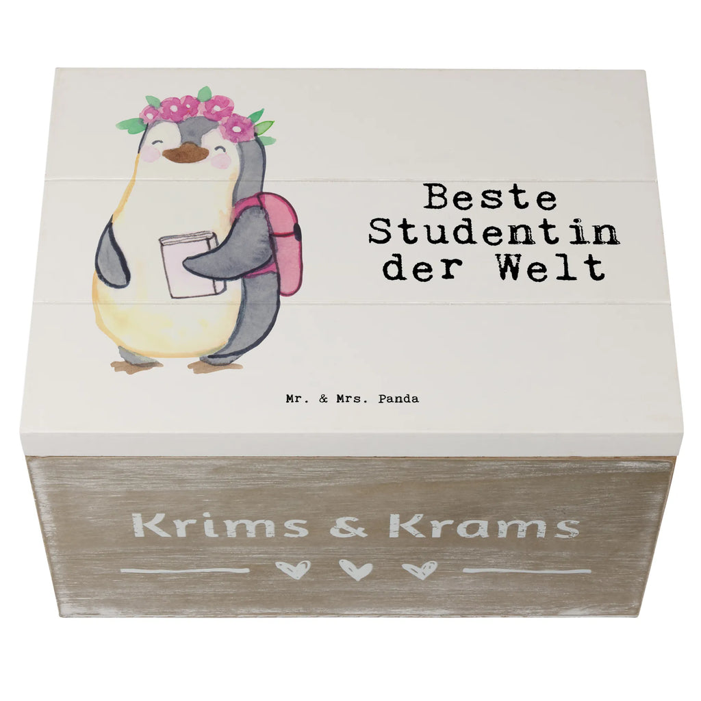 Holzkiste Pinguin Beste Studentin der Welt Kiste, Aufbewahrungsbox, Dekokiste, Schatulle, Schatzkiste, Erinnerungsbox, Erinnerungskiste, Geschenkdose, Holzkiste, Geschenkbox, Truhe, XXL, für, Dankeschön, Geschenk, Schenken, Geburtstag, Geburtstagsgeschenk, Geschenkidee, Danke, Bedanken, Mitbringsel, Freude machen, Geschenktipp, Abschluss, Studium, Tochter, Hochschule, Alumni, Studenten, Uni, Universität, witzig, Studienabschluss, Studentin, Spaß, Musterschülerin, lustig