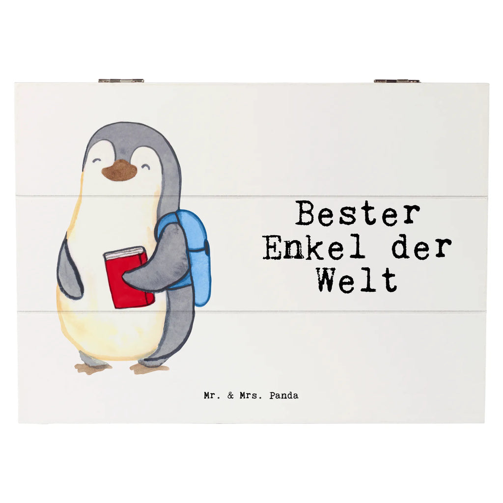 Holzkiste Pinguin Bester Enkel der Welt Erinnerungskiste, Kiste, Truhe, Dekokiste, Schatzkiste, Geschenkbox, XXL, Erinnerungsbox, Geschenkdose, Schatulle, Holzkiste, Aufbewahrungsbox, für, Dankeschön, Geschenk, Schenken, Geburtstag, Geburtstagsgeschenk, Geschenkidee, Danke, Bedanken, Mitbringsel, Freude machen, Geschenktipp, Kind von Tochter, Enkelkind, Großsohn, Kind von Sohn, Opa, Enkelsohn, Oma, Enkel, Taufe