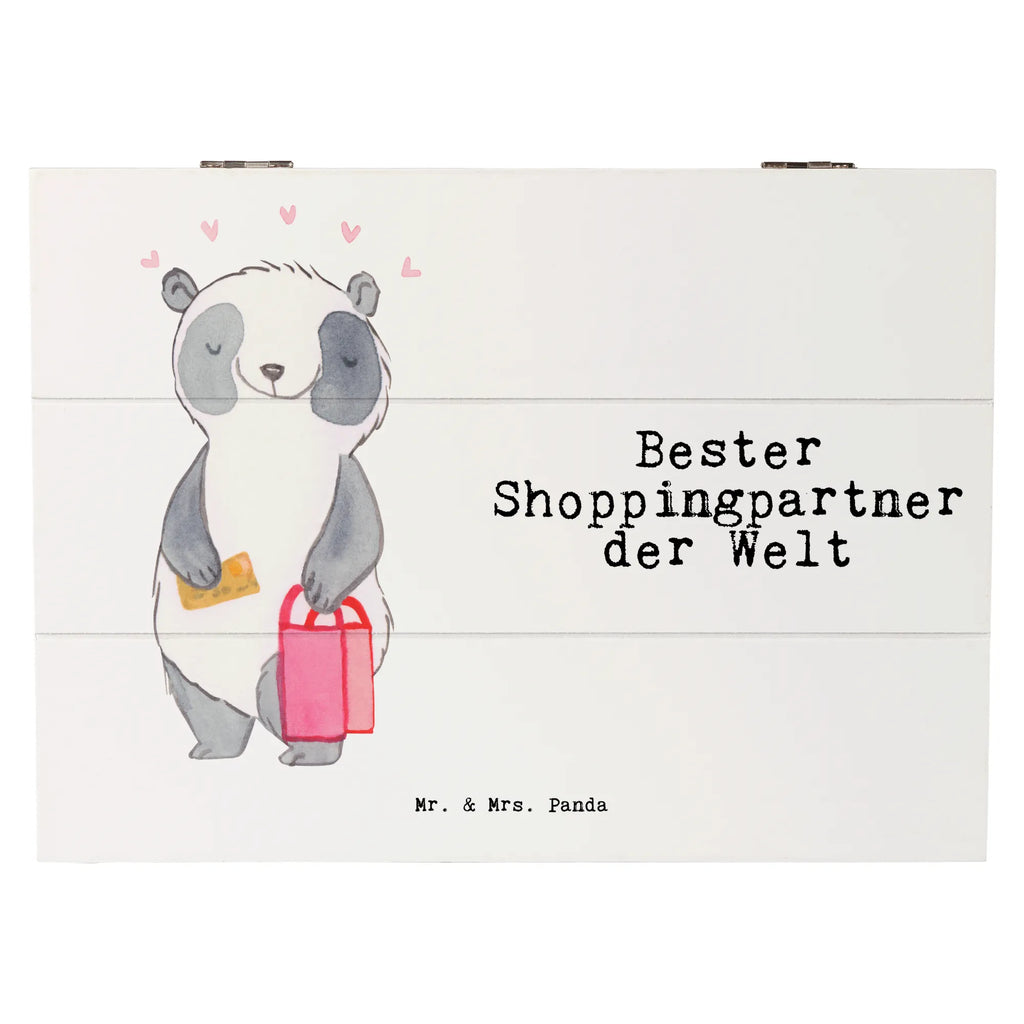 Holzkiste Panda Bester Shoppingpartner der Welt Aufbewahrungsbox, XXL, Erinnerungsbox, Schatulle, Erinnerungskiste, Kiste, Dekokiste, Holzkiste, Schatzkiste, Truhe, Geschenkdose, Geschenkbox, für, Dankeschön, Geschenk, Schenken, Geburtstag, Geburtstagsgeschenk, Geschenkidee, Danke, Bedanken, Mitbringsel, Freude machen, Geschenktipp, bff, Freundin, Shopping, Queen, Freund, Einkaufen, Shoppen, Shopping-Queen, Shoppingpartner, Begleitung, Partner, Bester