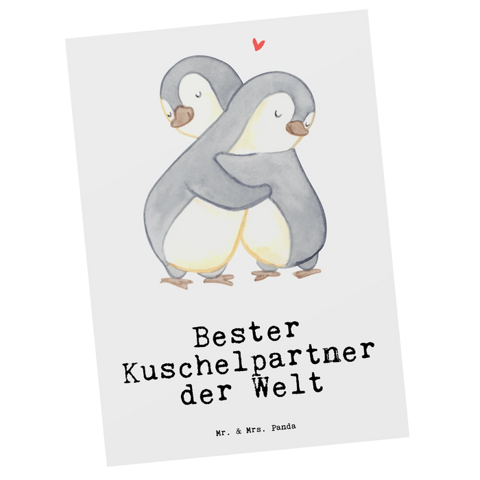 Postcard penguin Best cuddle partner in the world