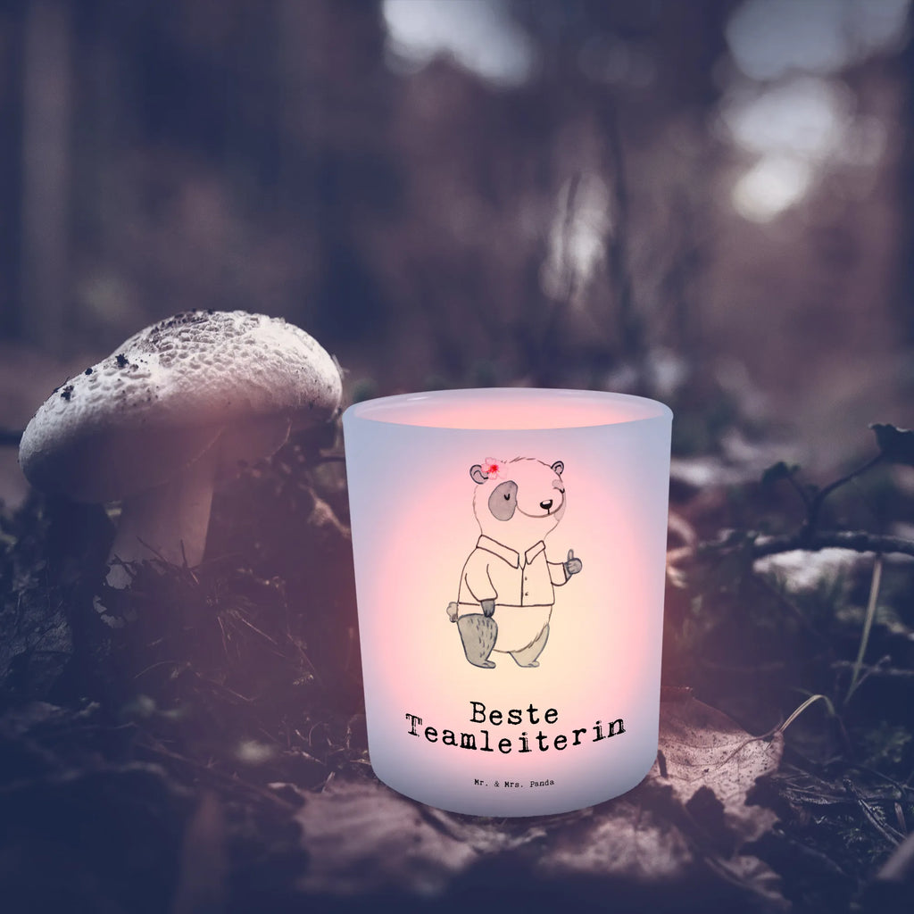 Lantern panda Best Team Leader Wind light, glass tealight, tealight holder, for, thank you, gift, giving, birthday, birthday present, gift idea, souvenir, make you happy, gift tip, supervisor, boss, retirement, colleague, Team leader, group leader, seminar leader, manager, farewell gift, farewell